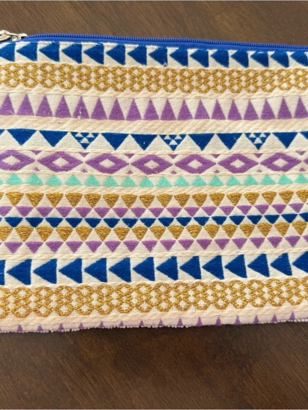 America & Beyond Ella Tribal Embellished Wristlet Beaded Boho Clutch - Picture 4 of 5